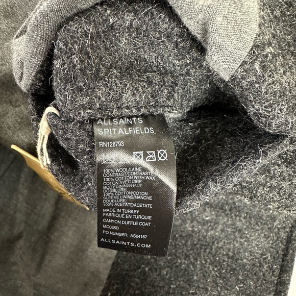 ALL SAINTS CANYON DUFFLE COAT MENS SIZE MEDIUM - Picture 8 of 13